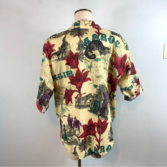Vintage 80’s Art to Wear Novelty Print Button Front Top Size 24W Plus Size - Picture 7 of 11